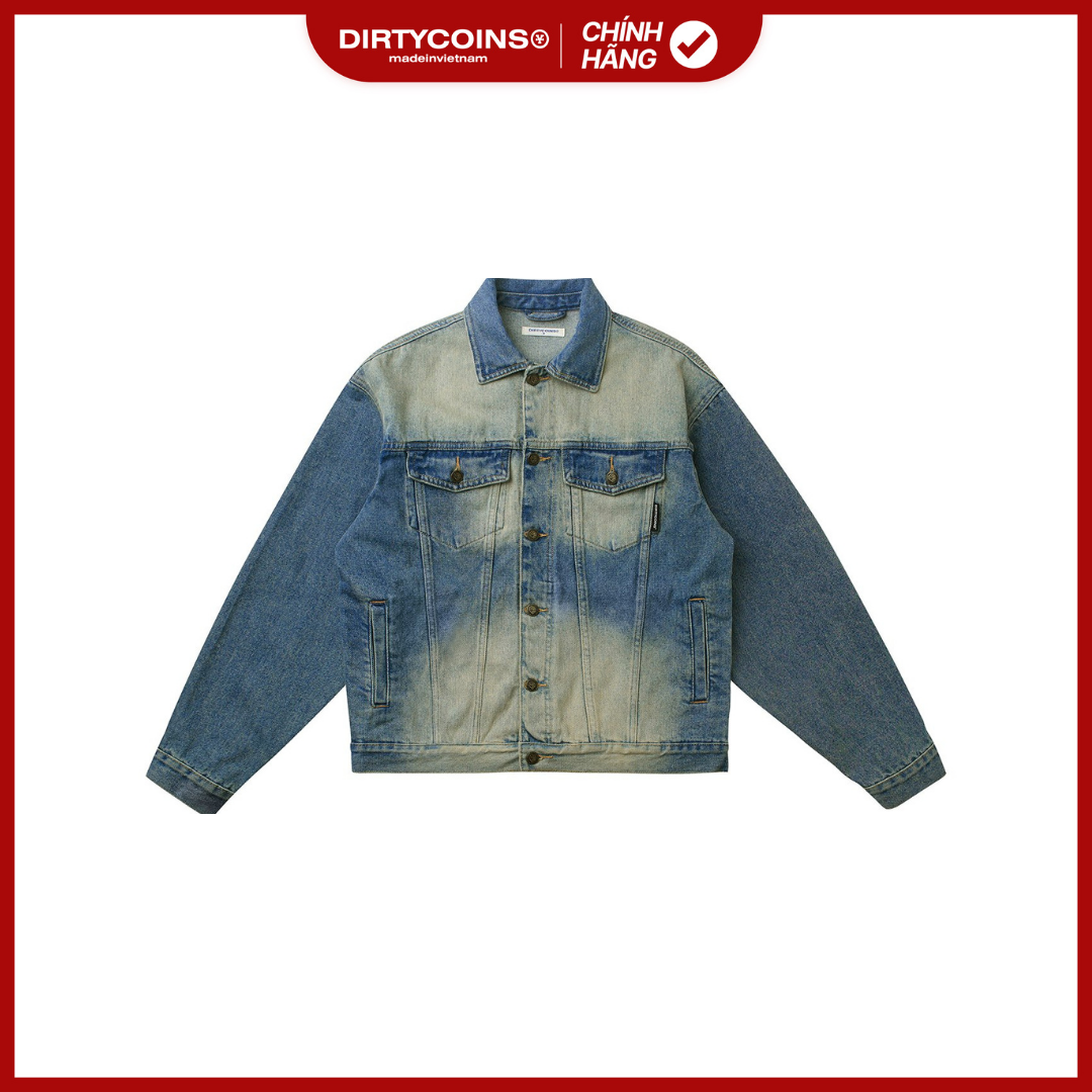 Áo khoác dirty coins logo denim jacket - blue wash