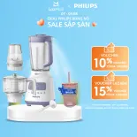 Máy Xay Sinh Tố Philips HR2223/00 (Trắng)|700W|-Bộ 3 Cối Xay Nhựa-5 Chế Độ Cài Đặt Sẵn- Nghiền Mịn Đá--Hàng Phân Phối Chính Hãng.
