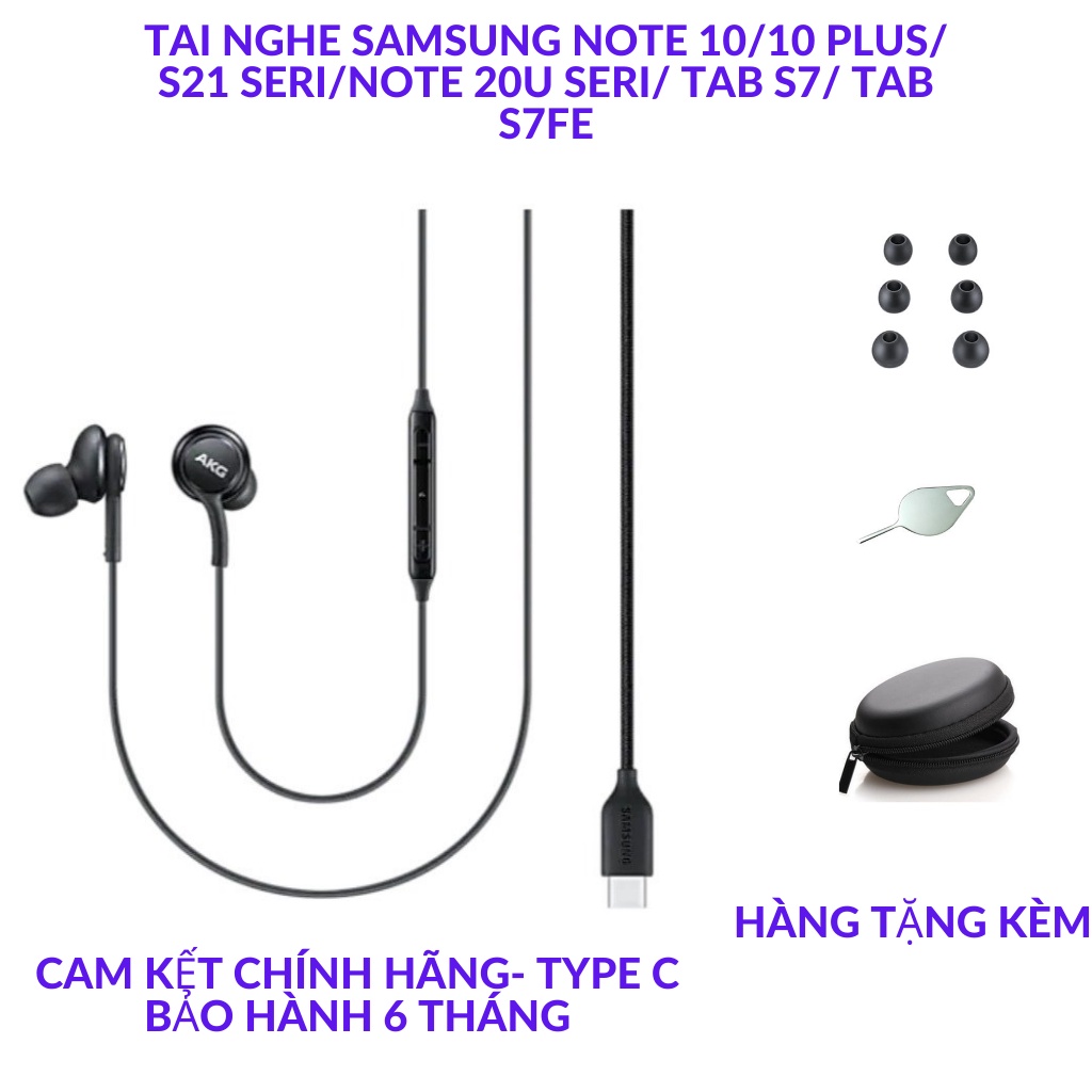 Tai nghe samsung akg note 10 note 10 plus s20 s21 s21 ultra note 20 note 20 ultra tab s7 chân type c