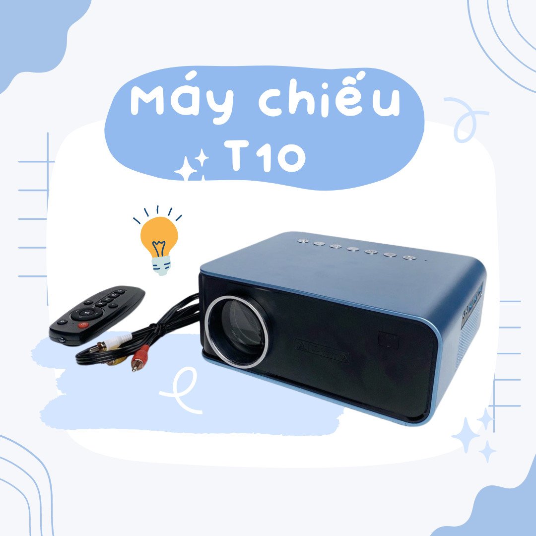 Máy chiếu mini T10 hỗ trợ kết nối không dây với điện thoại, máy tính bảng có app Youtube xem phim tiện lợi