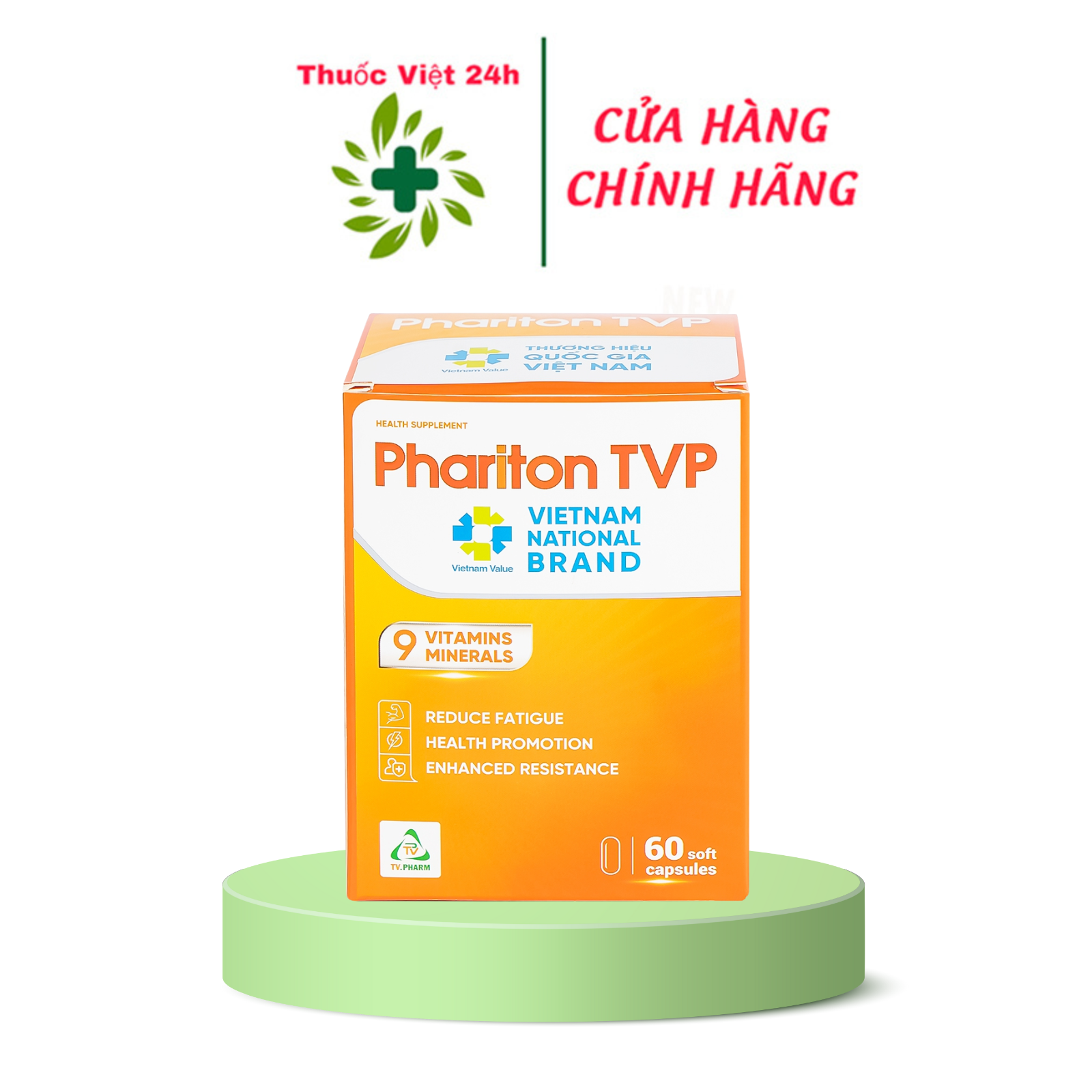 Phariton TVP - Hỗ Trợ Tăng Cường Sức Đề Kháng - Hộp 60 Viên - ThuocViet24h