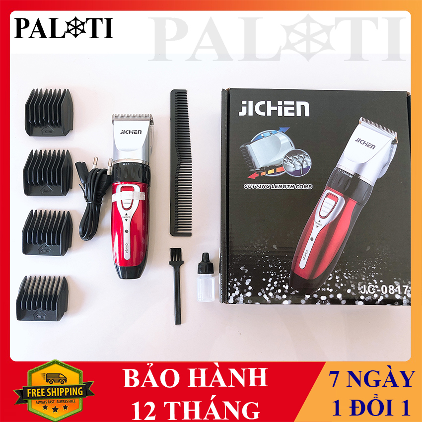 Tông đơ cắt tóc jichen jc 0817 tặng lược và 4 cữ cắt tóc