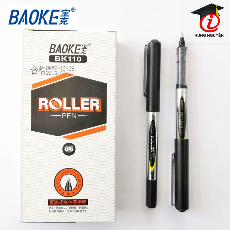 Bút gel 0.5mm Baoke Roller Pen BK110 mực Xanh, Đen, Đỏ