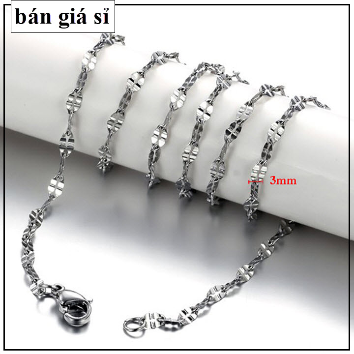 Dây chuyền nữ inox cao cấp không mặt không đen vĩnh viễn giá hủy diệt - Dây Me 3mm