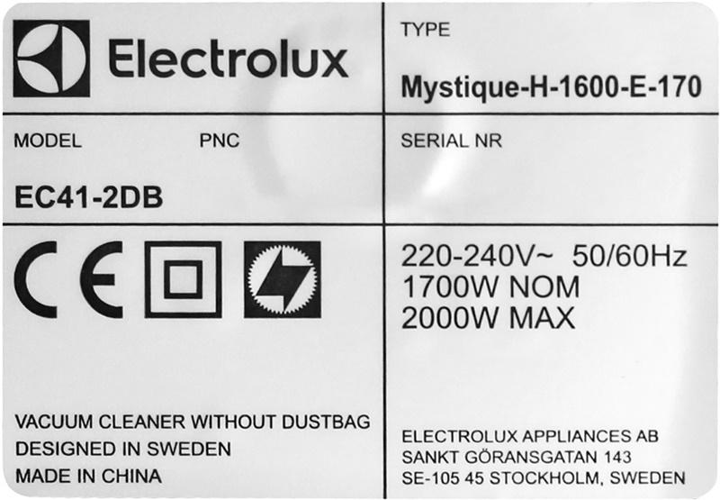 Công suất mạnh mẽ 2000 W - Máy hút bụi Electrolux EC41-2DB 2000W