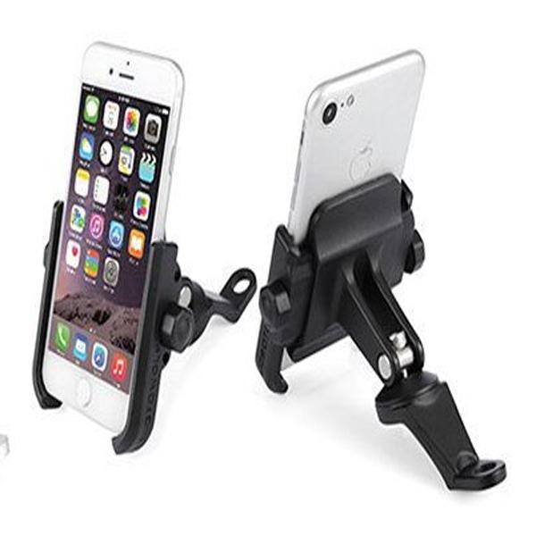 Giá đỡ điện thoại CNC Motowolf không sạc Gắn chân kiếng và Ghi đông (Đen)