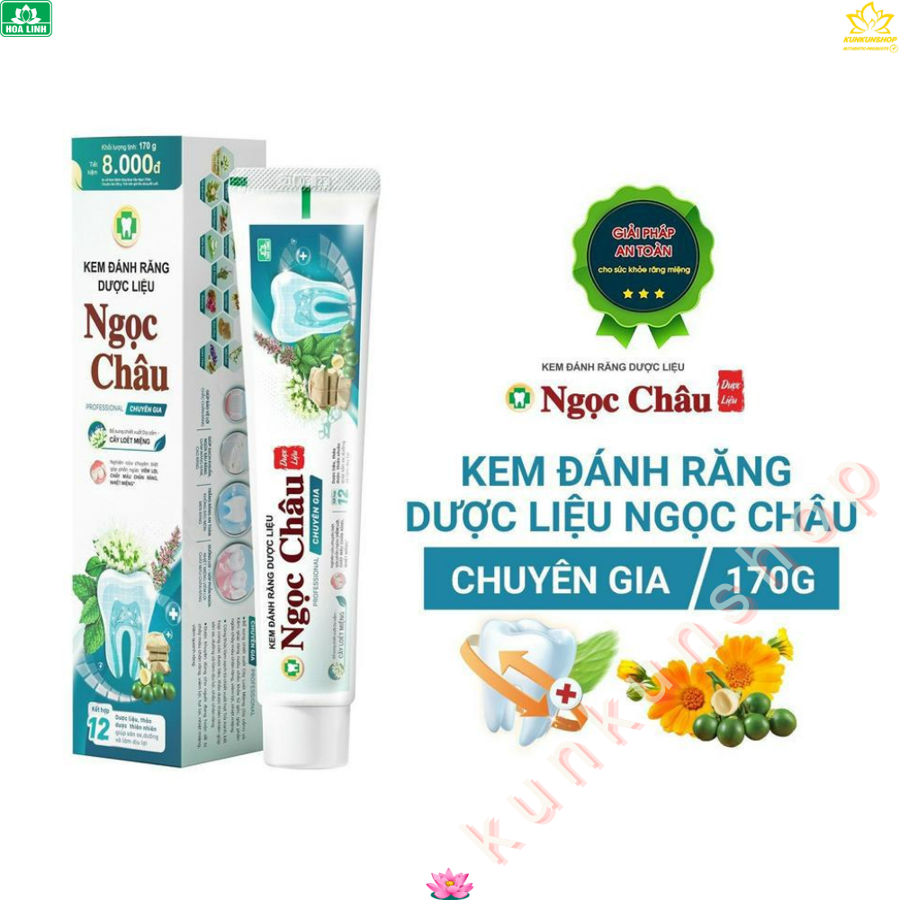 Kem đánh răng dược liệu ngọc châu chuyên gia 170g, mẫu mới đặc biệt ngừa sâu răng, hết nhiệt miệng...