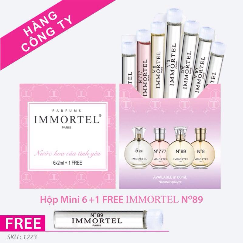 Bộ nước hoa immortel chai xức 2 ml : hộp mini 6+1 free no 89