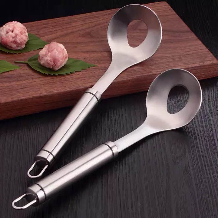 Thìa inox nặn thịt viên - dụng cụ tạo viên thịt tiện lợi hàng inox 304