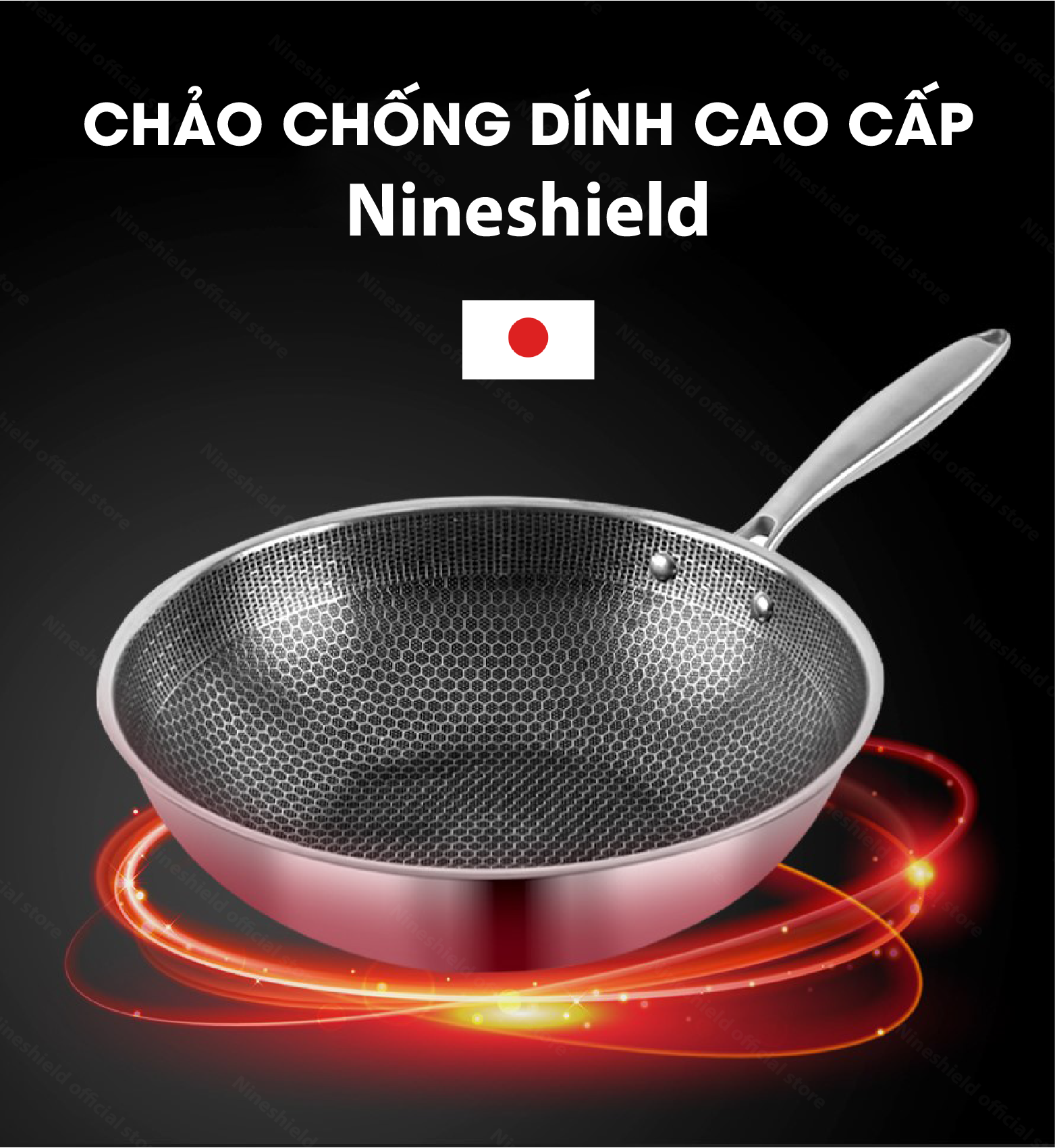Chảo chống dính sâu lòng lưới tổ ong 32cm hàng mới về