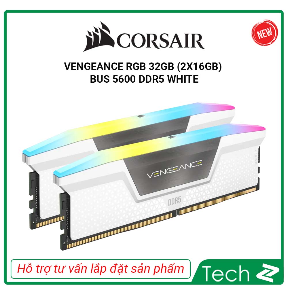 Ram Corsair Vengeance RGB Heatspreader White 32GB 2x16GB DDR5 5600MHz