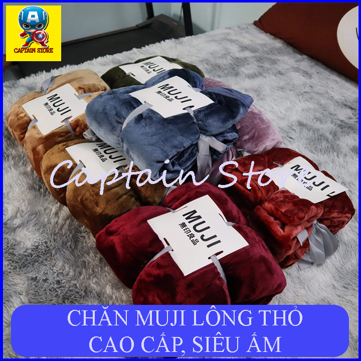 Chăn Lông Tuyết muji, Chăn muji lông tuyết lông cừu, Chăn tuyết Muji màu cực đẹp & cực ấm, Chăn lông thỏ xuất nhật
