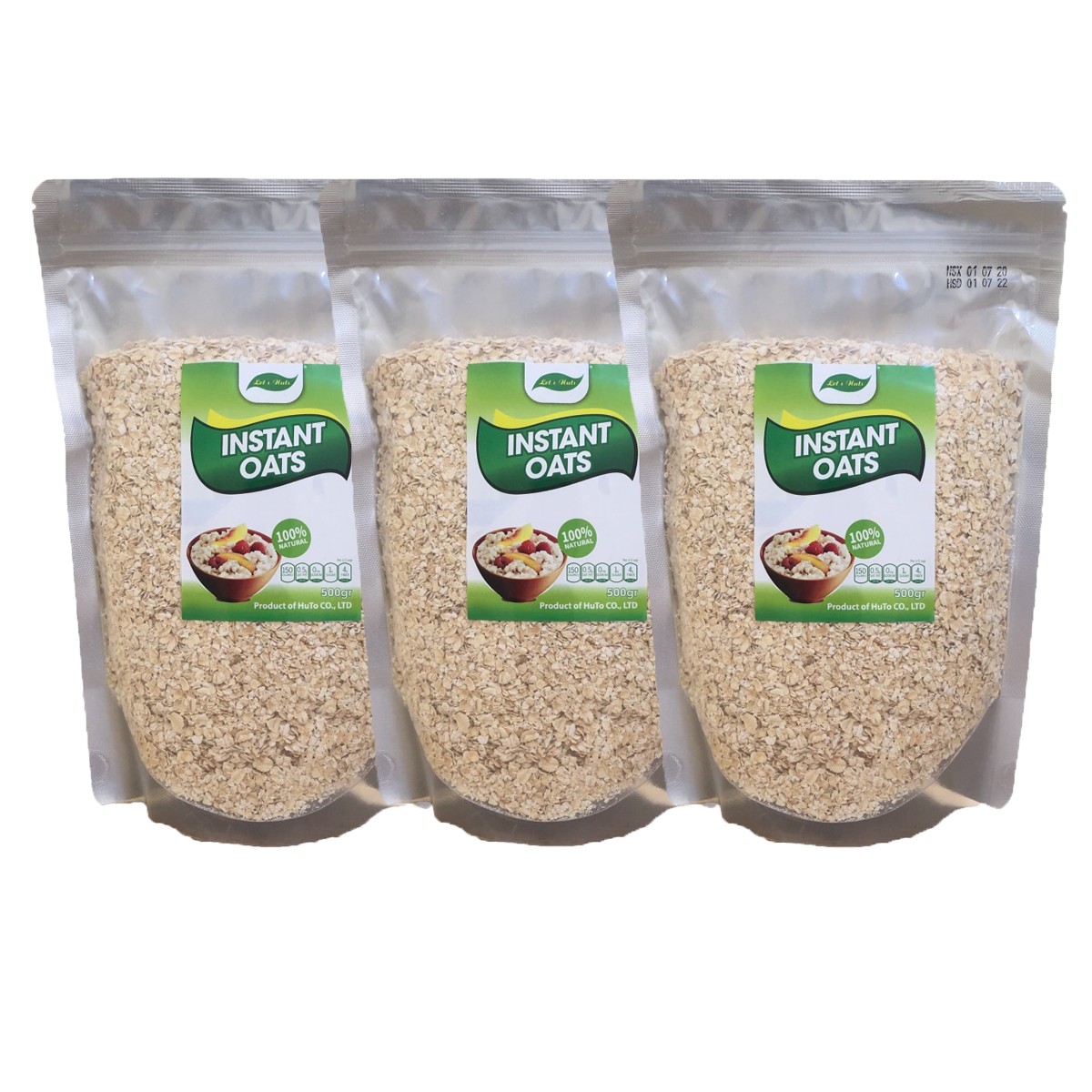 [HCM]3 gói hạt yến mạch cán vỡ Lets Nuts làm ngũ cốc giảm cân bột yến mạch người tập gym bổ sung chất dinh dưỡng túi 500g Let Nuts