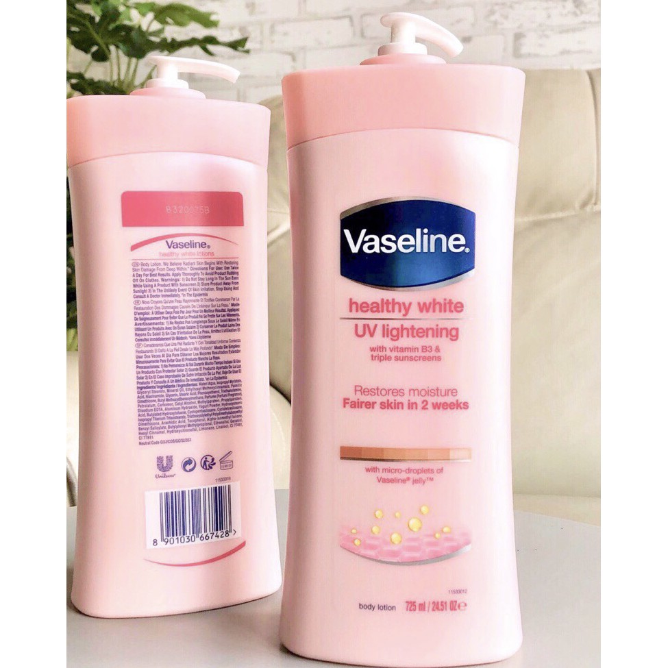 Sữa dưỡng thể làm trắng Vaseline Heathy White  725ml