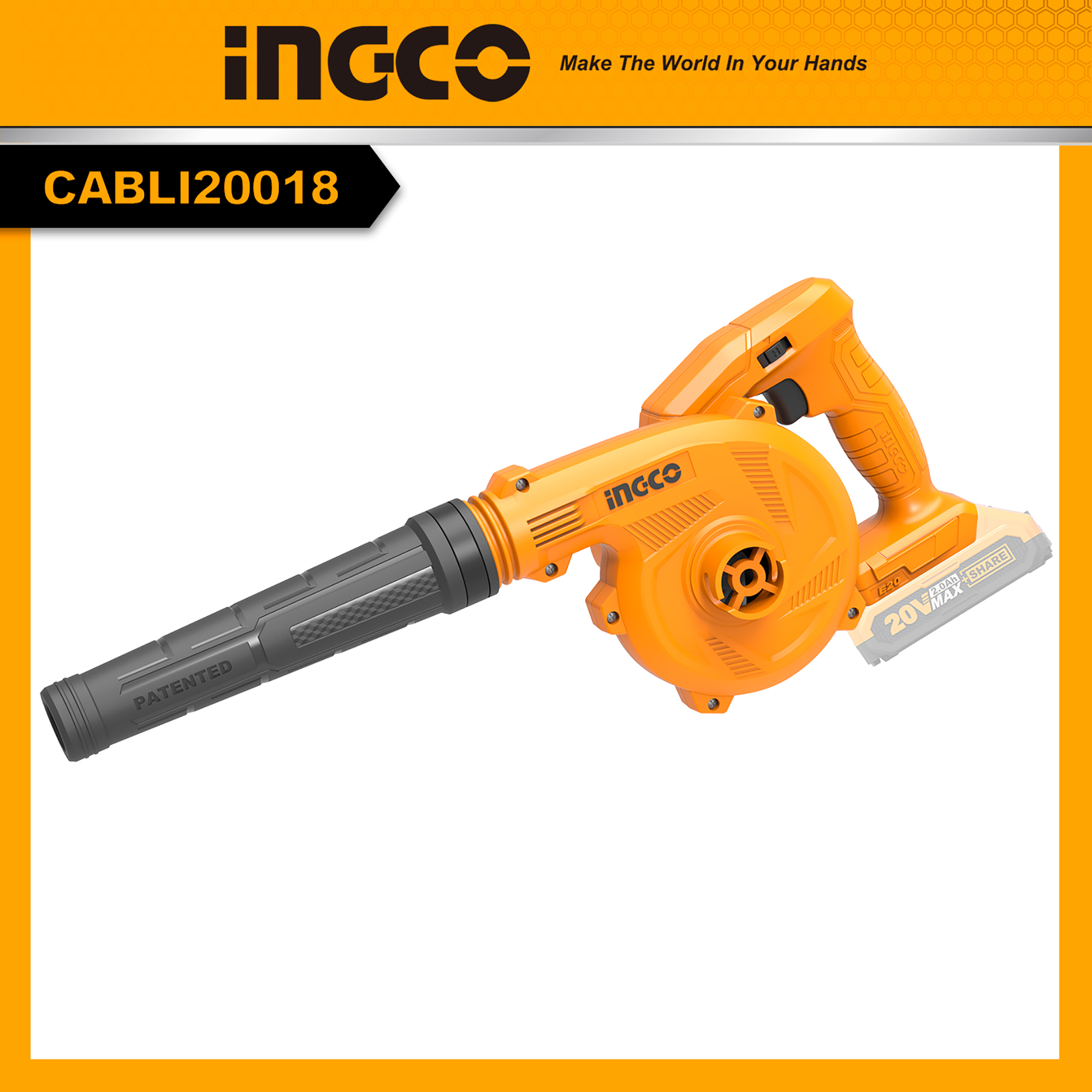 Ingco máy thổi bụi dùng pin 20v cabli20018