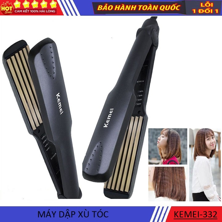 Máy Dập Xù Tóc KEMEI 332, Chức năng dập xù, bấm xù , bấm mè tạo kiểu tóc làm phồng chân tóc bản to cao cấp