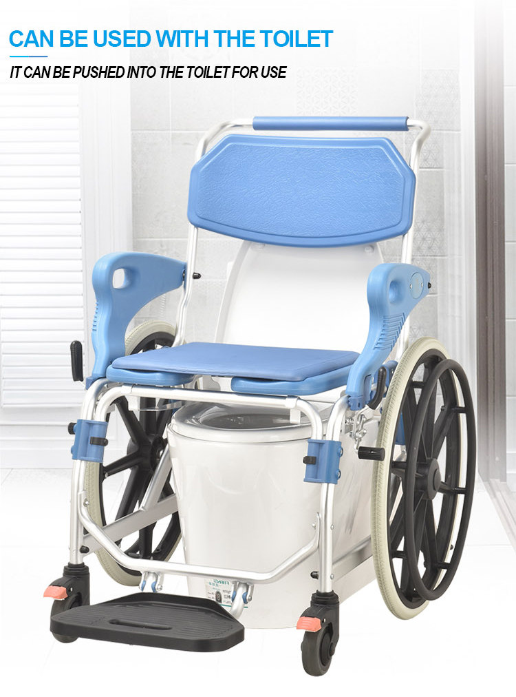 CW01 Xe lăn toilet có bô di động hỗ trợ vệ sinh tắm rửa cho người già người bệnh người khuyết tật