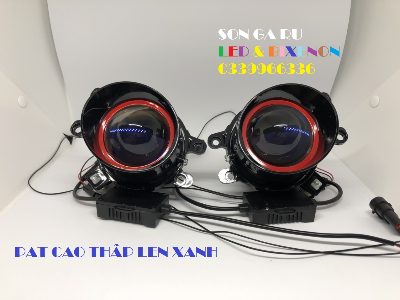 Bộ 2 biled gầm 3 inch lens xanh, lens trong công suất 55w 5500k siêu sáng cho oto