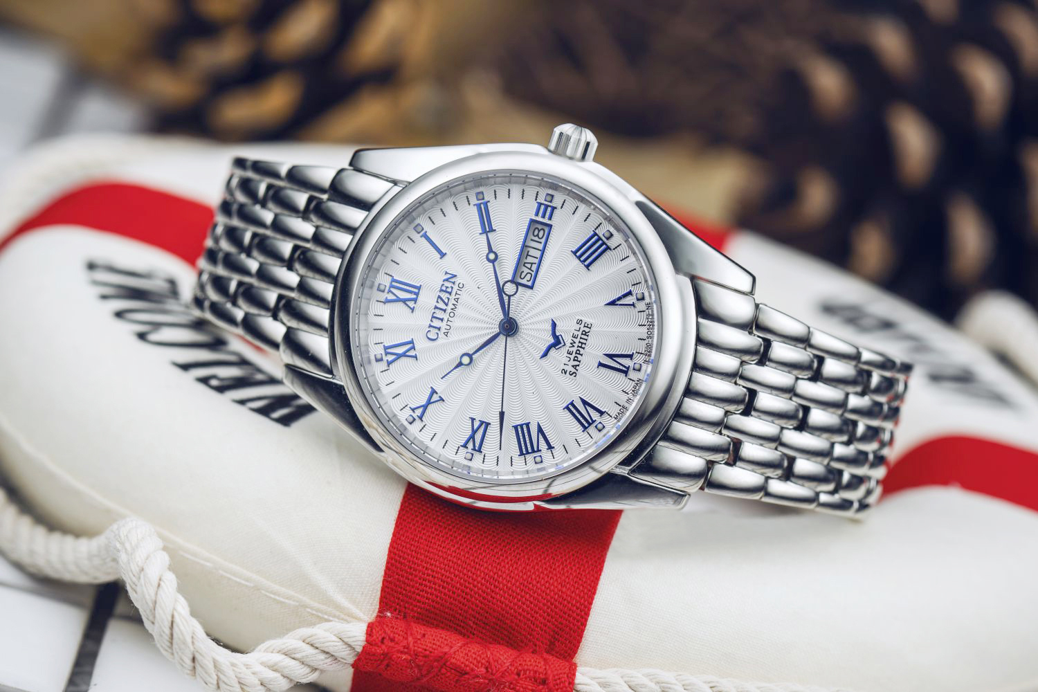 Đồng Hồ Nam Citizen La mã Full Automatic Cao Cấp Saphire + Thẻ Bảo Hành