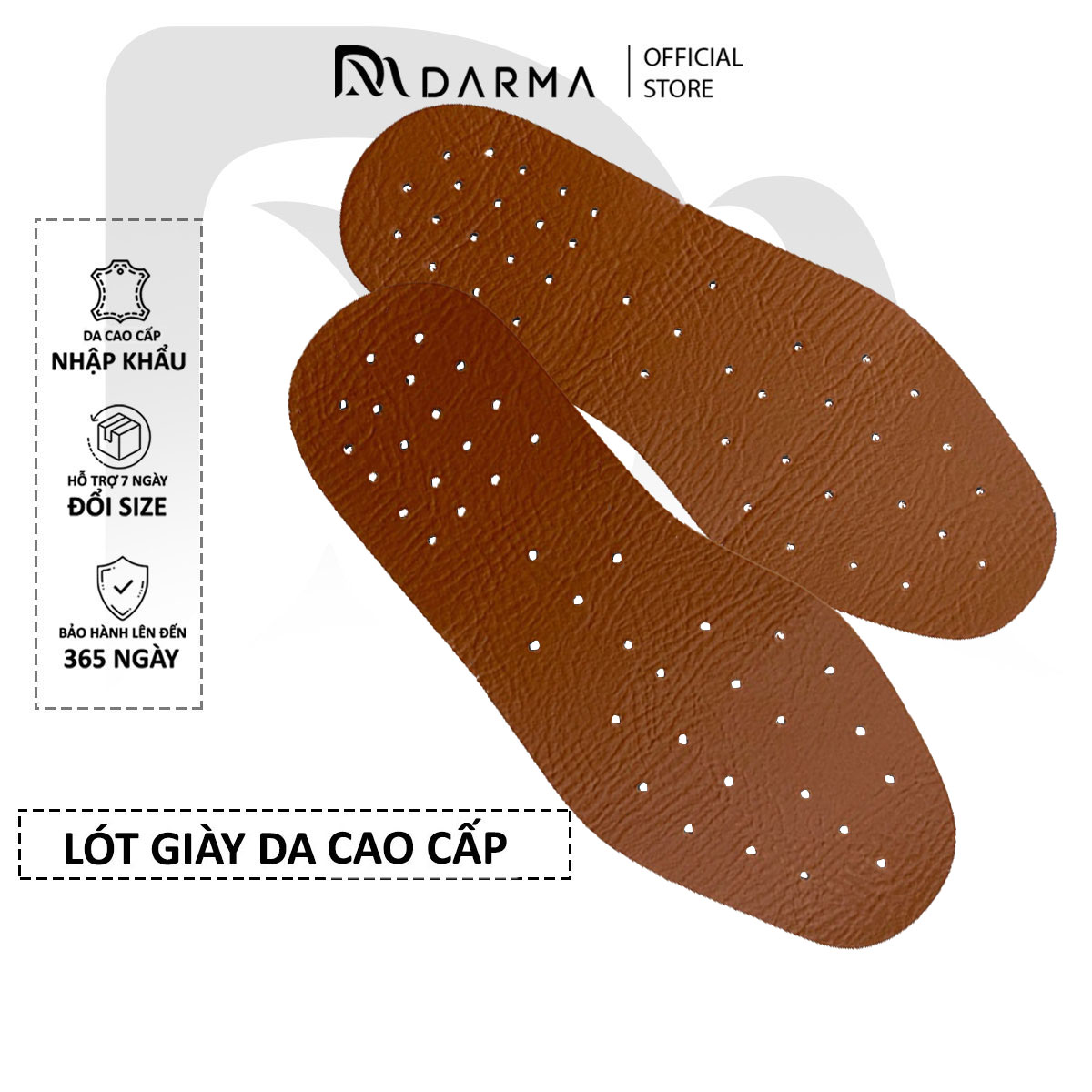 Đôi lót giày da nam darma cao cấp có lỗ thoáng màu nâu và đen