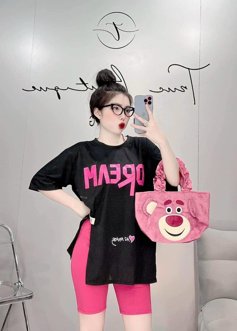 Có bigsize tới 85kg - bộ đồ lửng nữ, áo cotton xẻ hông, họa tiết dream,set bộ đi chơi mặc nhà, bộ đồ bigsize b15