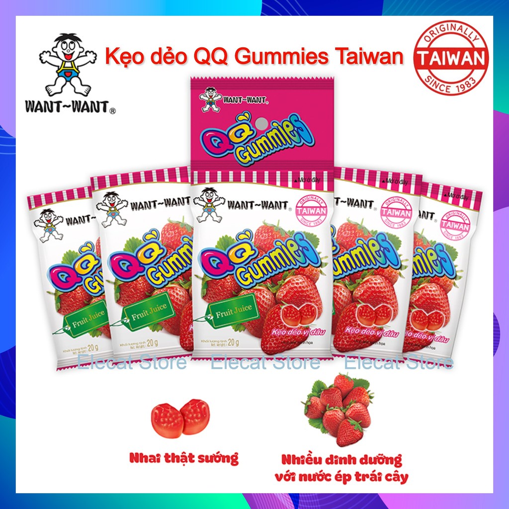 Kẹo dẻo gummies - vị dâu - loại 20g