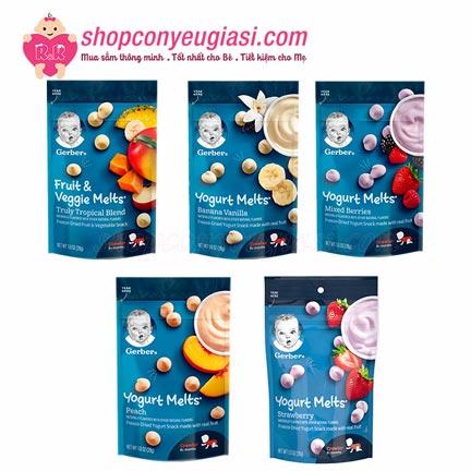 Bánh yaourt khô gerber cho bé ăn dặm 28g - vị dâu blueberry