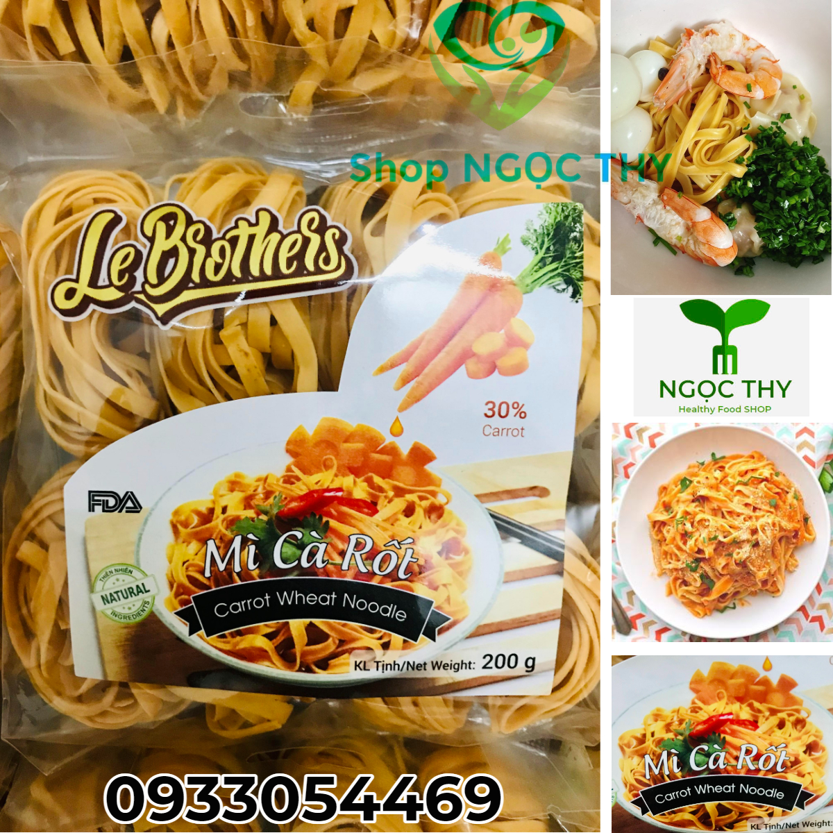 Mì cà rốt duy anh food gói 200gr 8 vắt