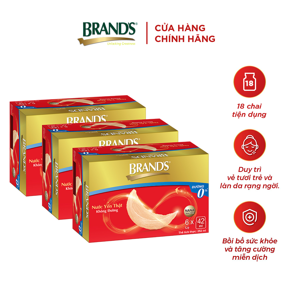 Giao hàng 2h Combo 3 Nước yến thật BRAND'S Không Đường