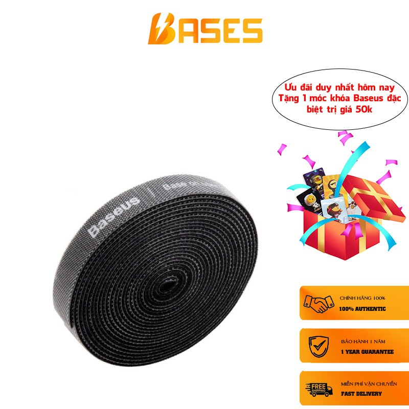 Dây Velcro dùng cố định cáp Baseus Rainbow Circle Velcro Straps ( Reusable Cable Tie Fastening Tape Wire Organ