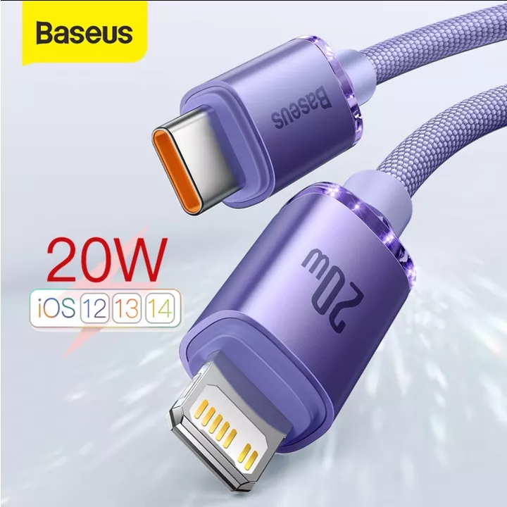 Dây cáp sạc nhanh Baseus PD 20W cổng USB C sang Lightning dùng cho iPhone 13 12 Pro X XS