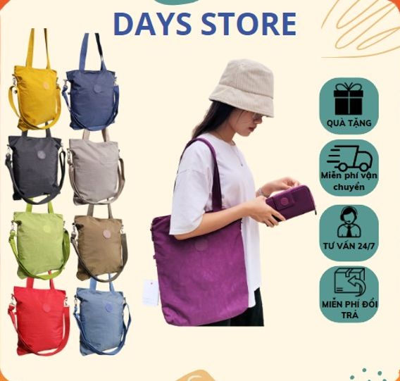 Túi tote cao cấp chất liệu vải dù chống nước kèm quai đeo chéo kích thước 37x31x6cm
