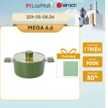 (Chỉ 25-29.06)Nồi phủ sứ chống dính Elmich Olive Classic EL-5532OV size 18,20cm