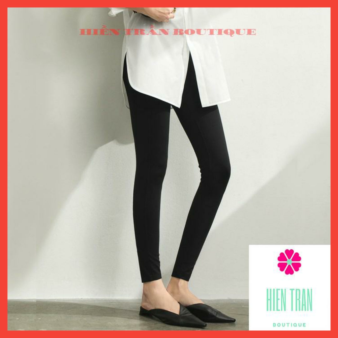 Quần legging nữ co giãn 4 chiều chất vải dày dặn, cao cấp, quần thun ôm gen bụng, cạp cao, hàng xuất khẩu-hientranboutique