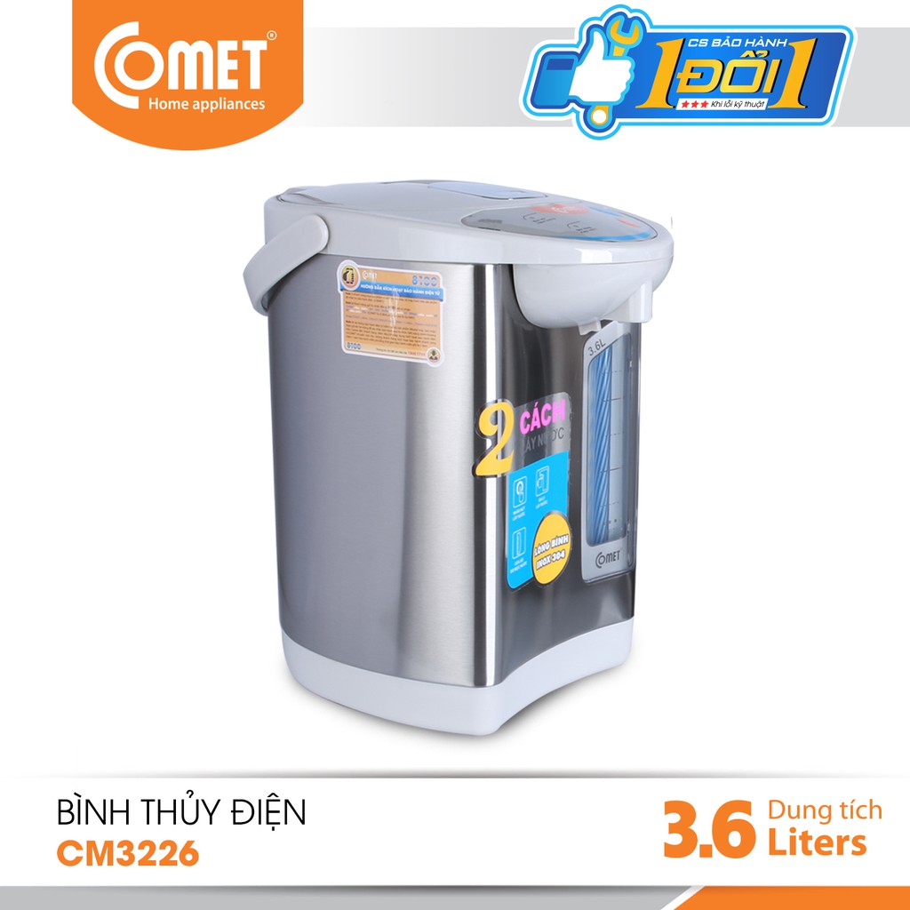 Bình thuỷ điện dung tích comet cm3226 - 3.6l