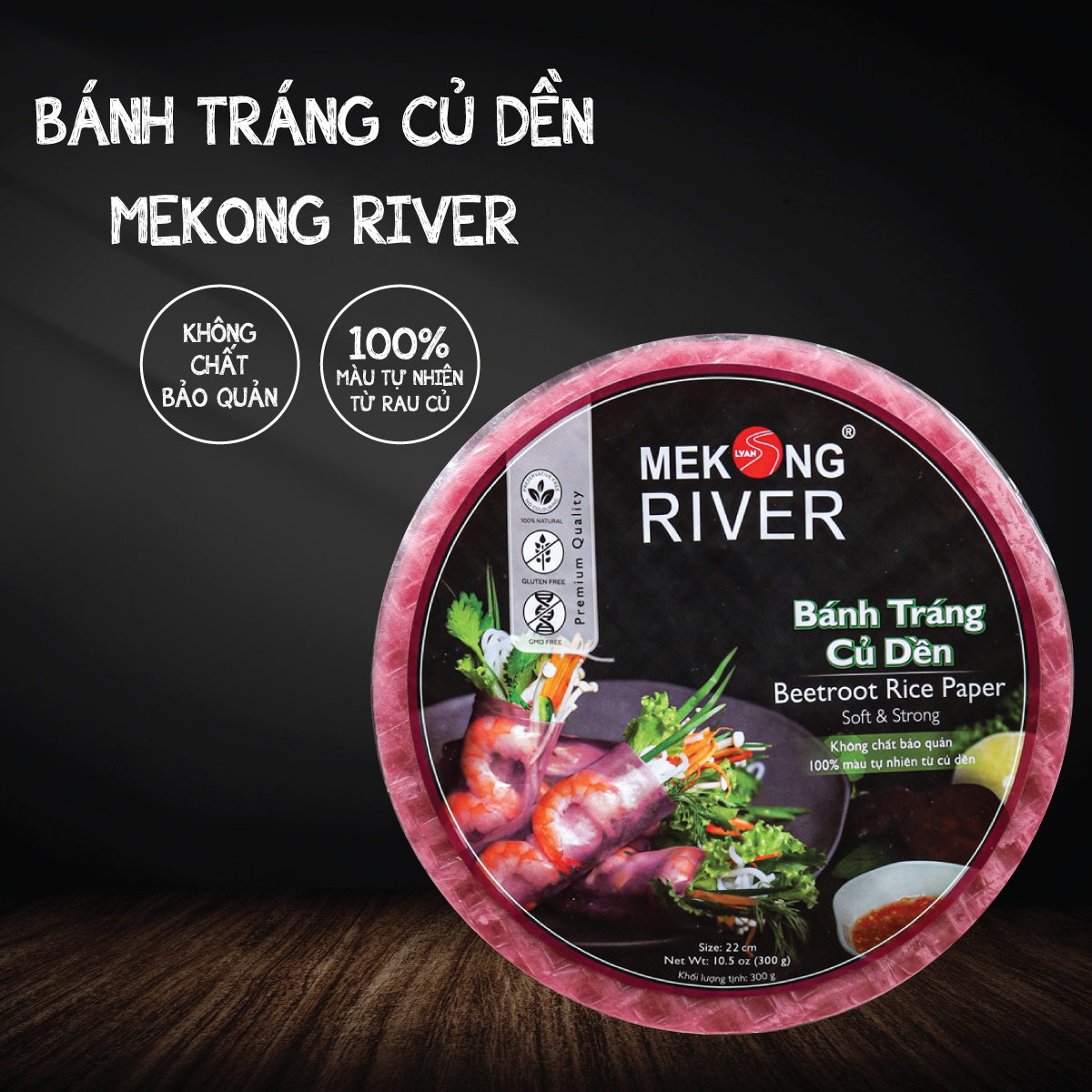 Bánh tráng củ dền MEKONG River - Bánh tráng cuốn gỏi siêu dai