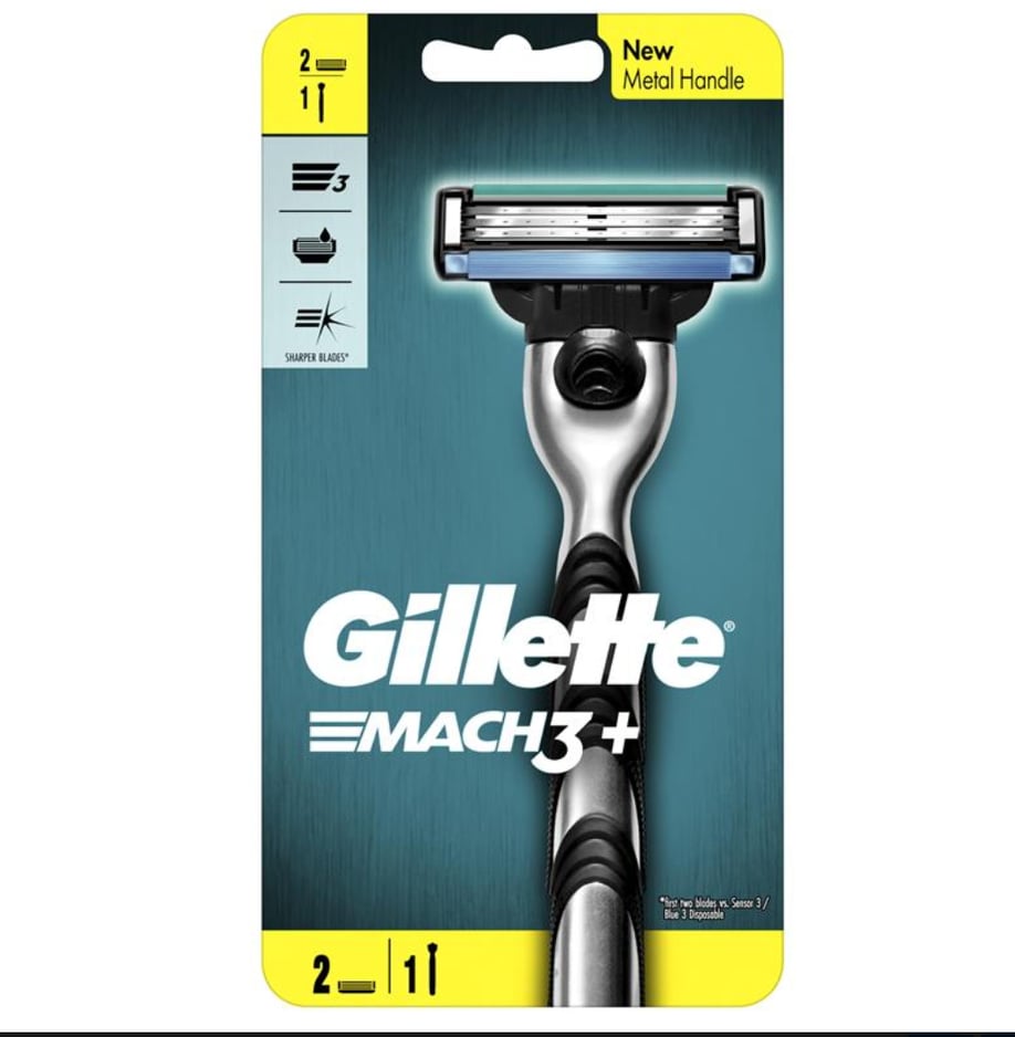 Dao cạo râu 3 lưỡi Gillette Mach3+ (1 tay cầm và 2 đầu cạo)