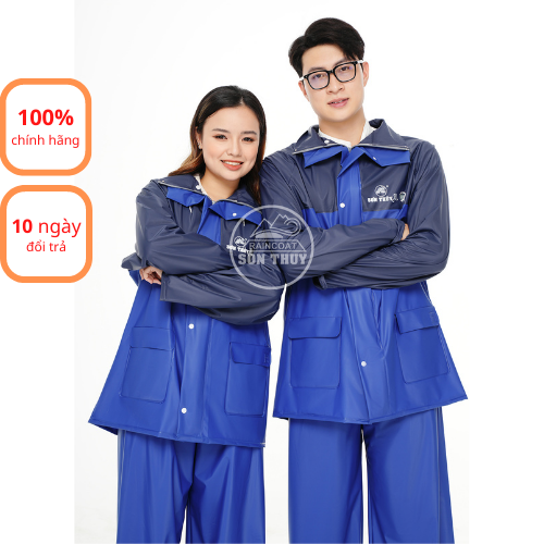 Bộ áo mưa PVC K12 chính hãng So'n Thủy - bộ quần áo đi mưa mưa 1 lớp không thấm nước