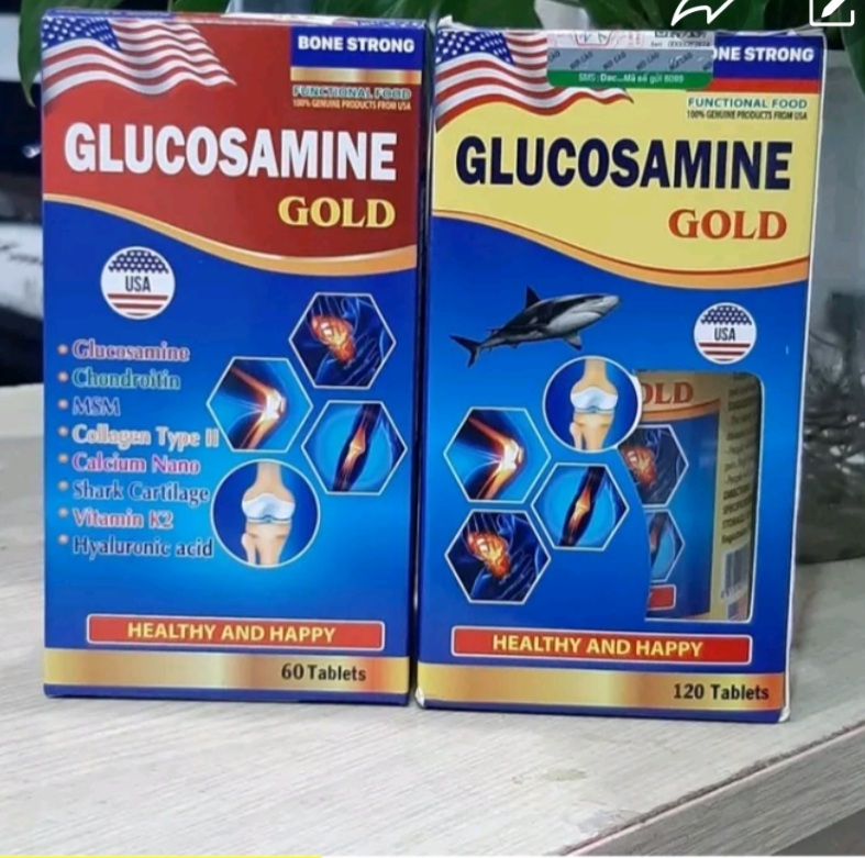 Viên Uống Bổ Khớp Glucosamine Gold - Nuôi dưỡng tái tạo sụn khớp Hộp 60