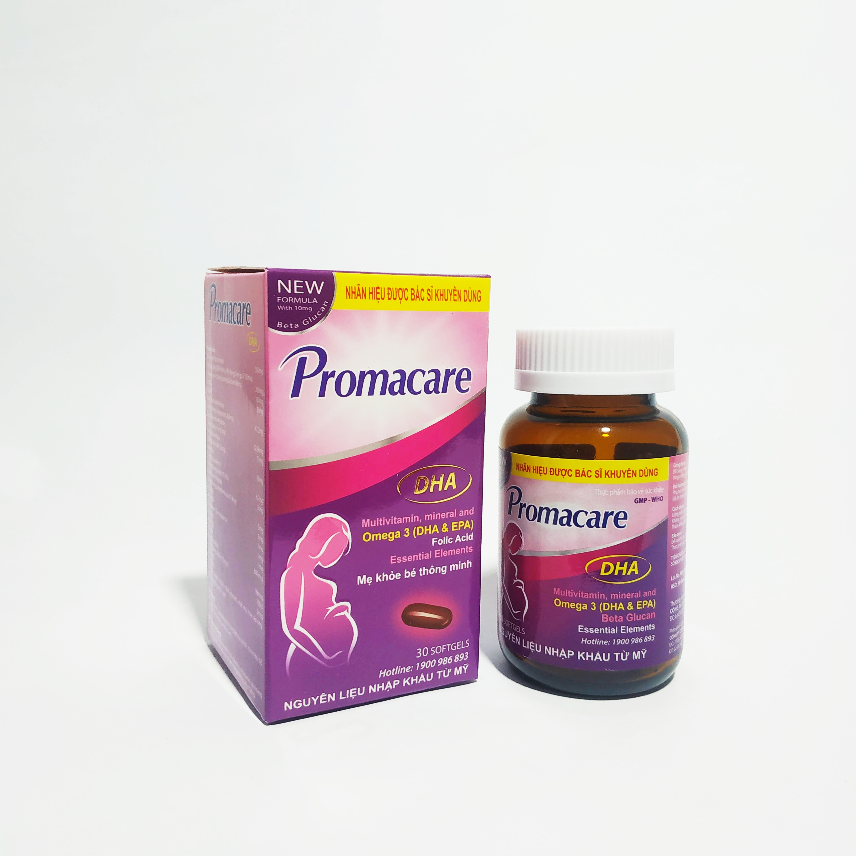 Viên Uống Bổ Sung Sắt Tổng Hợp Cho Bà Bầu Promacare DHA - Mỗi Ngày Dùng 1 Viên Duy Nhất - Nguyên Liệu Nhập Khẩu Mỹ - Lọ 30 Viên