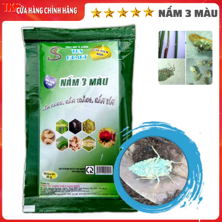 [Mua 10 Tặng 2] NẤM 3 MÀU: Nấm Ký Sinh Diệt Sâu Rầy Sinh Học - Gói 30 gr