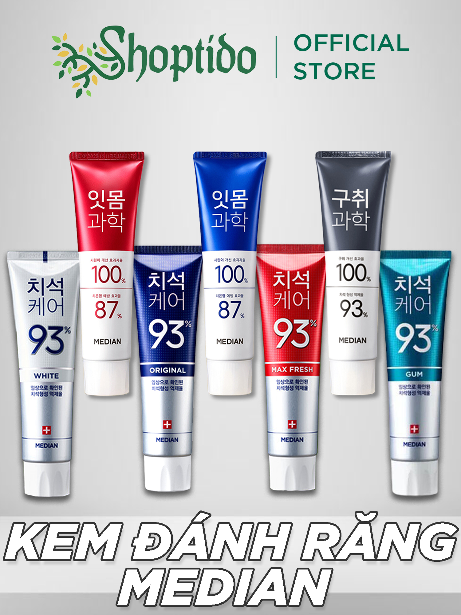 Kem đánh răng Median Dental IQ 93% trắng sáng, giảm ê buốt răng 120g NPP Shoptido