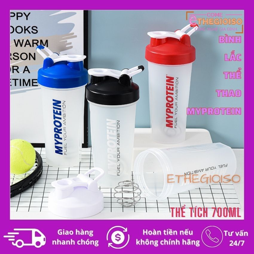 [HCM]Bình Nước Thể Thao Shaker, Bình nước Myprotein,bình nước shaker Tập Gym,chạy bộ Chơi Thể Thao thể tích 700ml-ethegioiso