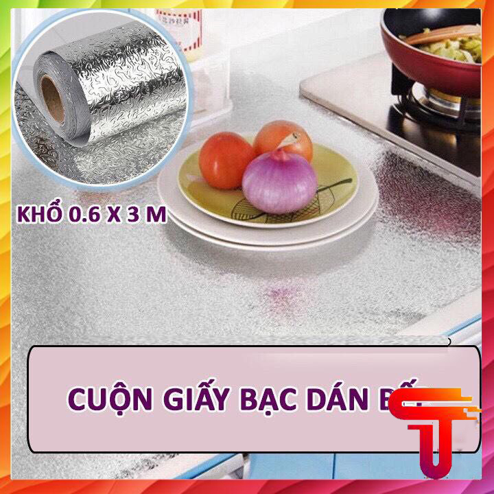 Cuộn giấy bạc dán tường bếp loại 3m x 60cm cách nhiệt ,chống thấm, dán tường siêu chắc