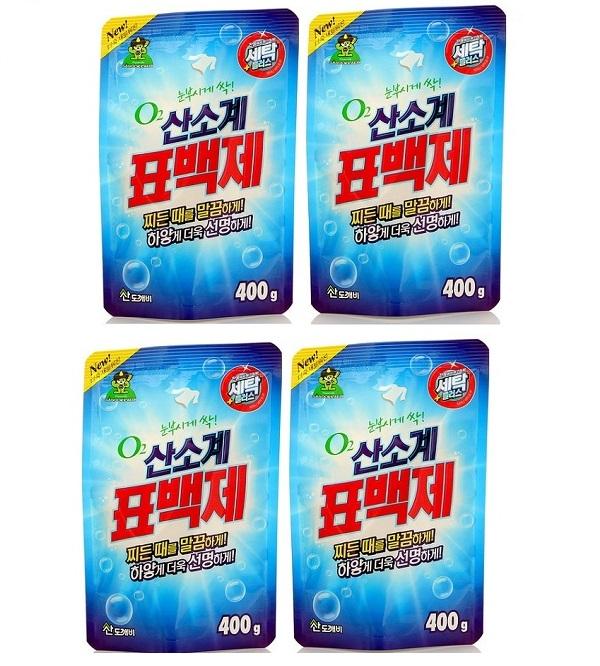 Bộ 4 gói bột tẩy vết bẩn khử khuẩn quần áo oxygen Hàn Quốc Sandokkaebi