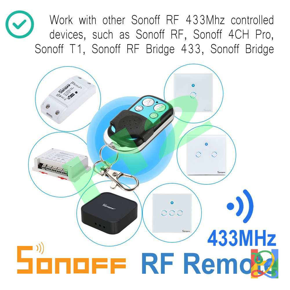 Sonoff Remote RF 433Mhz tay phát điều khiển từ xa 4 Nút