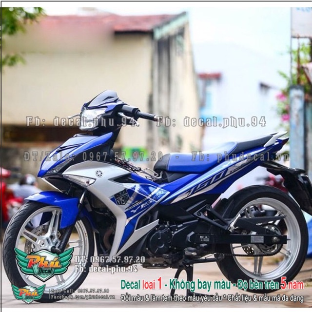 Tem rời ex exciter 150 y15zr xanh bạc gp - tem rời thường hàng loại 1.