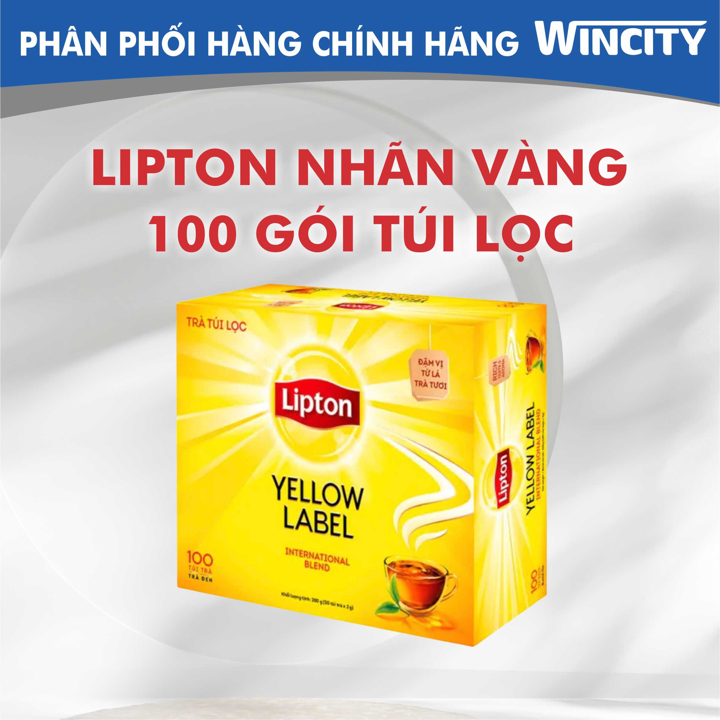 trà Lipton nhãn vàng 100 gói túi lọc