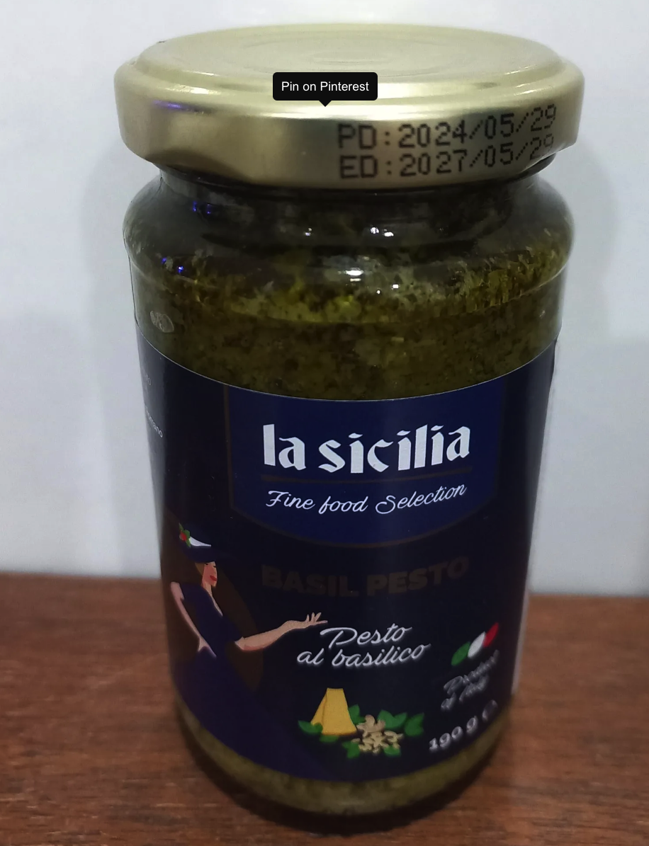 La Sicilia. Sốt Pesto Basil Pesto 190g. Best before: 2027