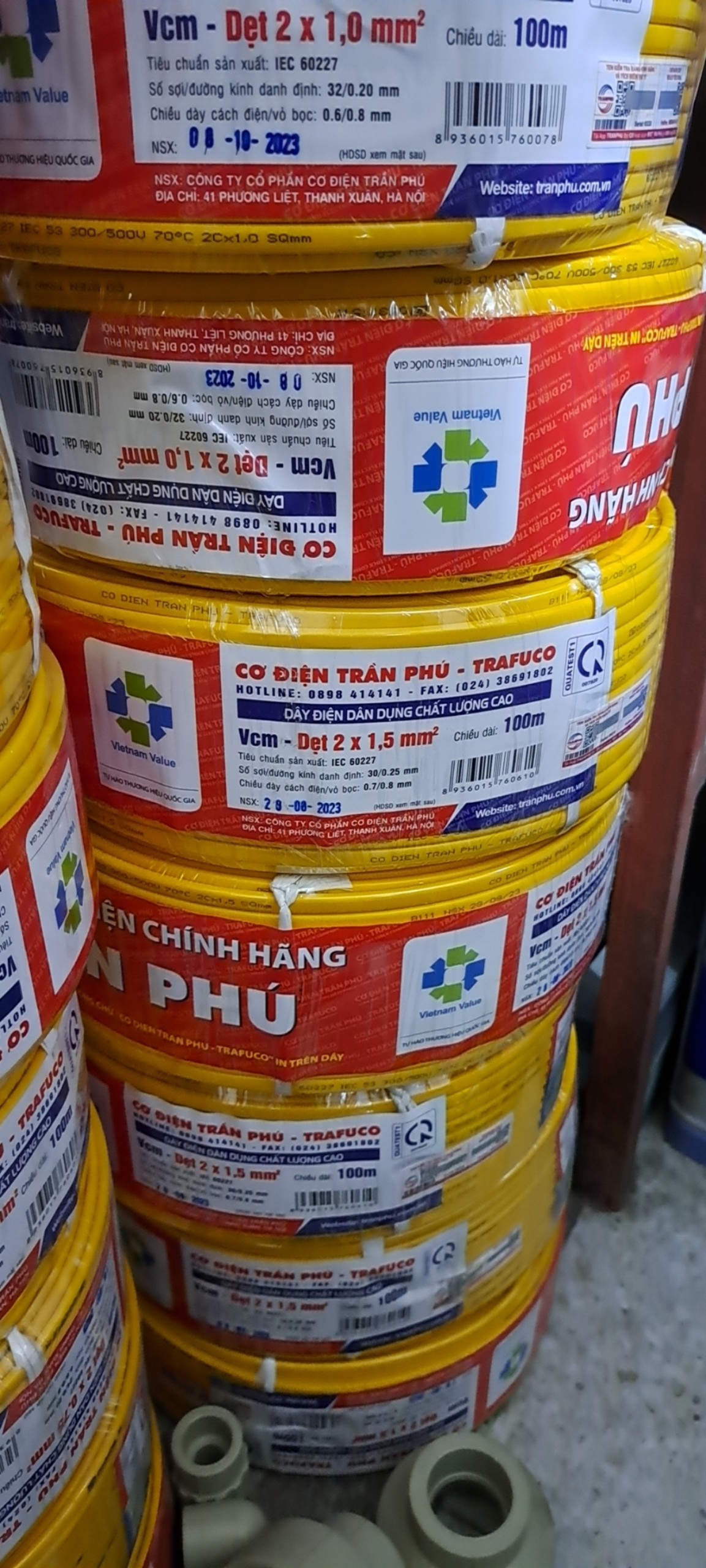Dây điện dẹt 2x0.75, 2x1, 2x1.5, 2x2.5, 2x4, 2x6, trần phú chính hãng